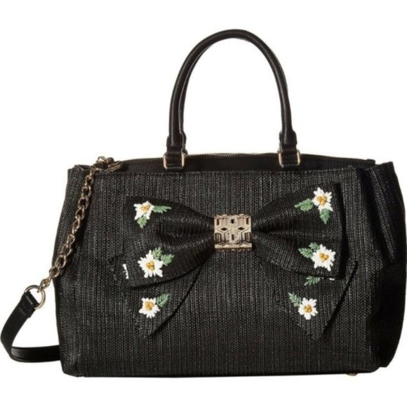 Betsey Johnson Handbags - Betsey Johnson BLACK DAISY BOW SATCHEL